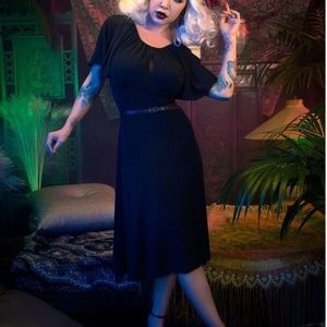 EUC 4x Pinup Girl Clothing Butterfly Dress  black